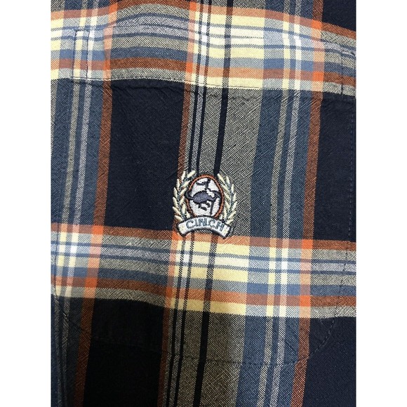 Men Cinch Long Sleeve Button Down Shirt XXL Blue Striped Plaid Western Dress - Picture 2 of 4